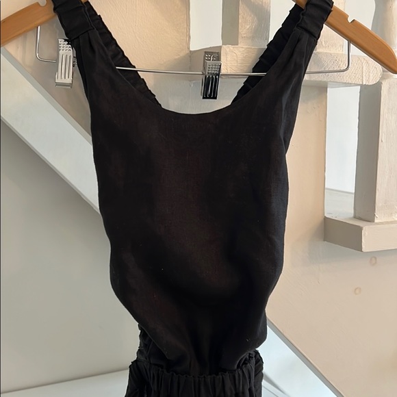 SIR The Label Black Linen Alena Cross Back Dress - Picture 5 of 7